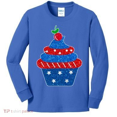 USA Cupcake Cherry On Top Kids Long Sleeve Shirt