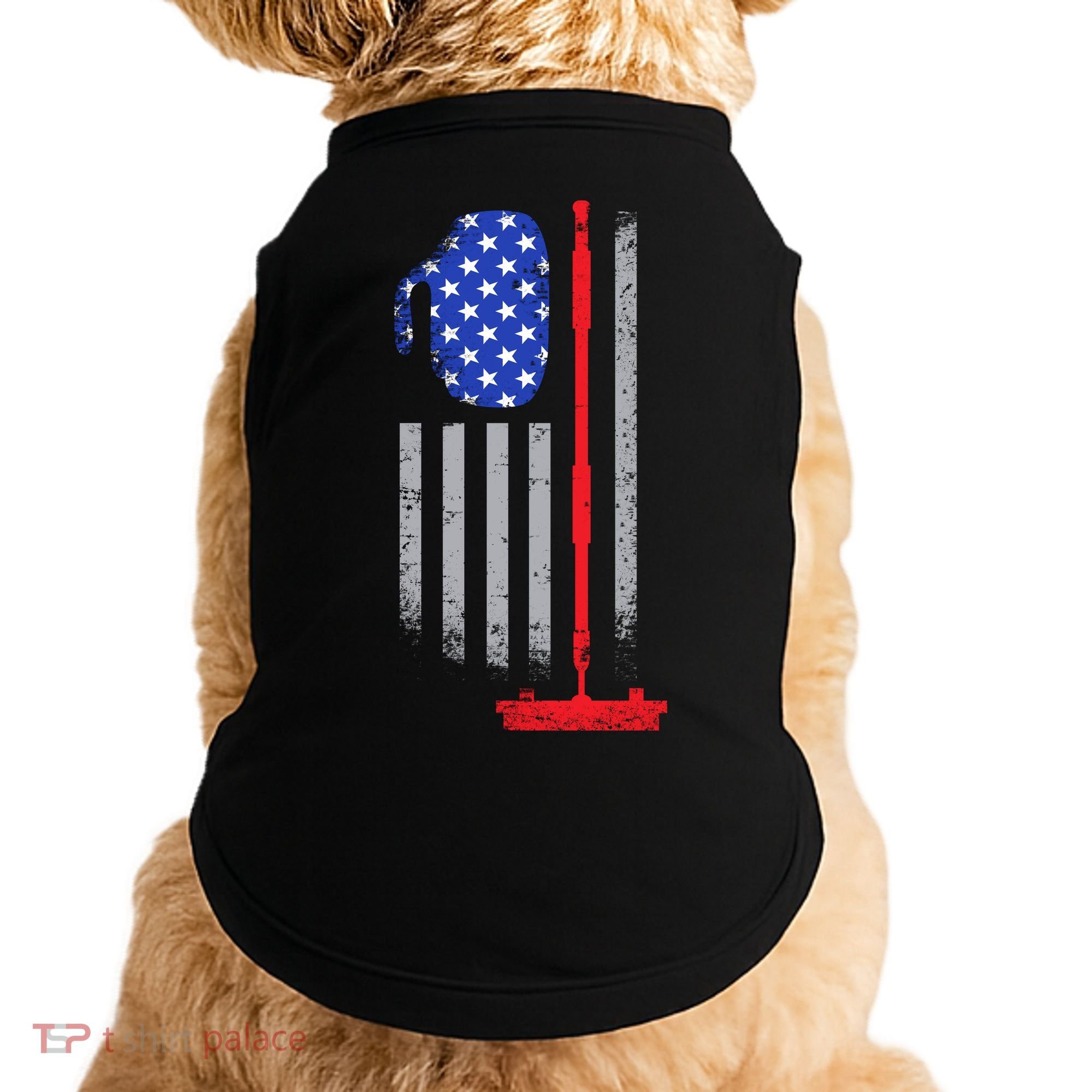 USA Curling Flag Doggie Tank
