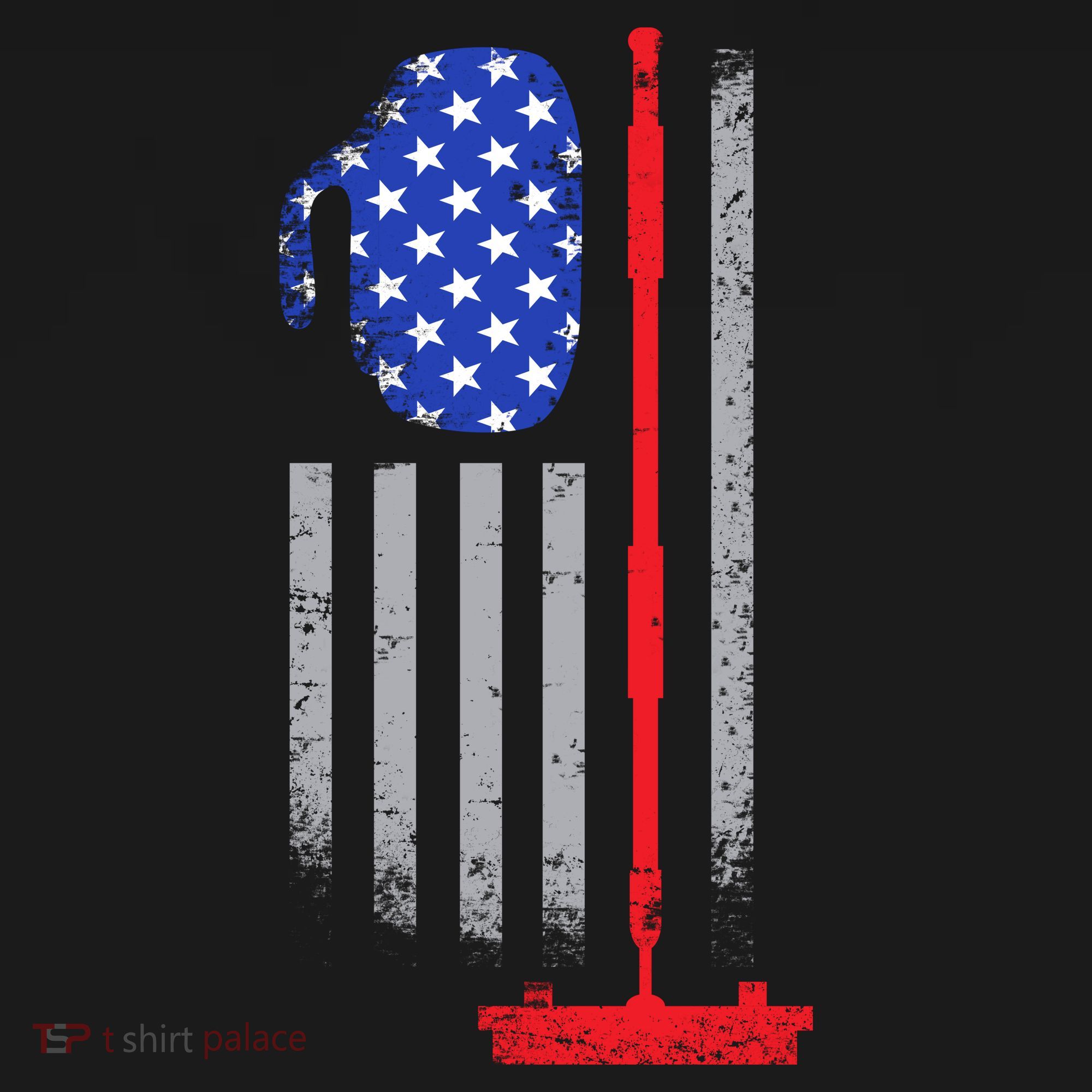 USA Curling Flag Doggie Tank