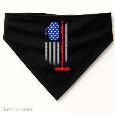 USA Curling Flag USA-Made Doggie Bandana