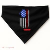 USA Curling Flag USA-Made Doggie Bandana thumb 0