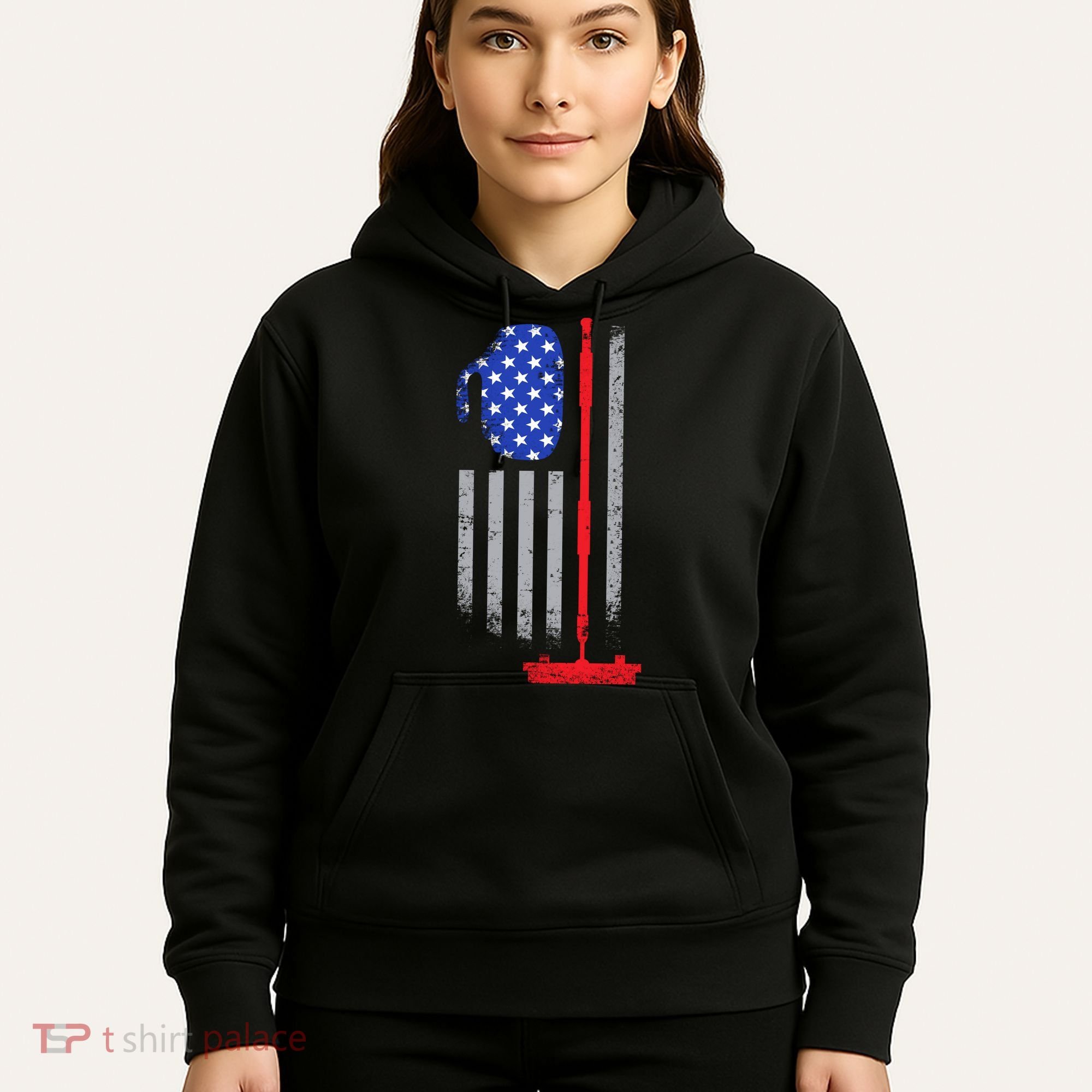 USA Curling Flag Hoodie
