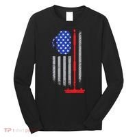 USA Curling Flag Long Sleeve Shirt thumb 0