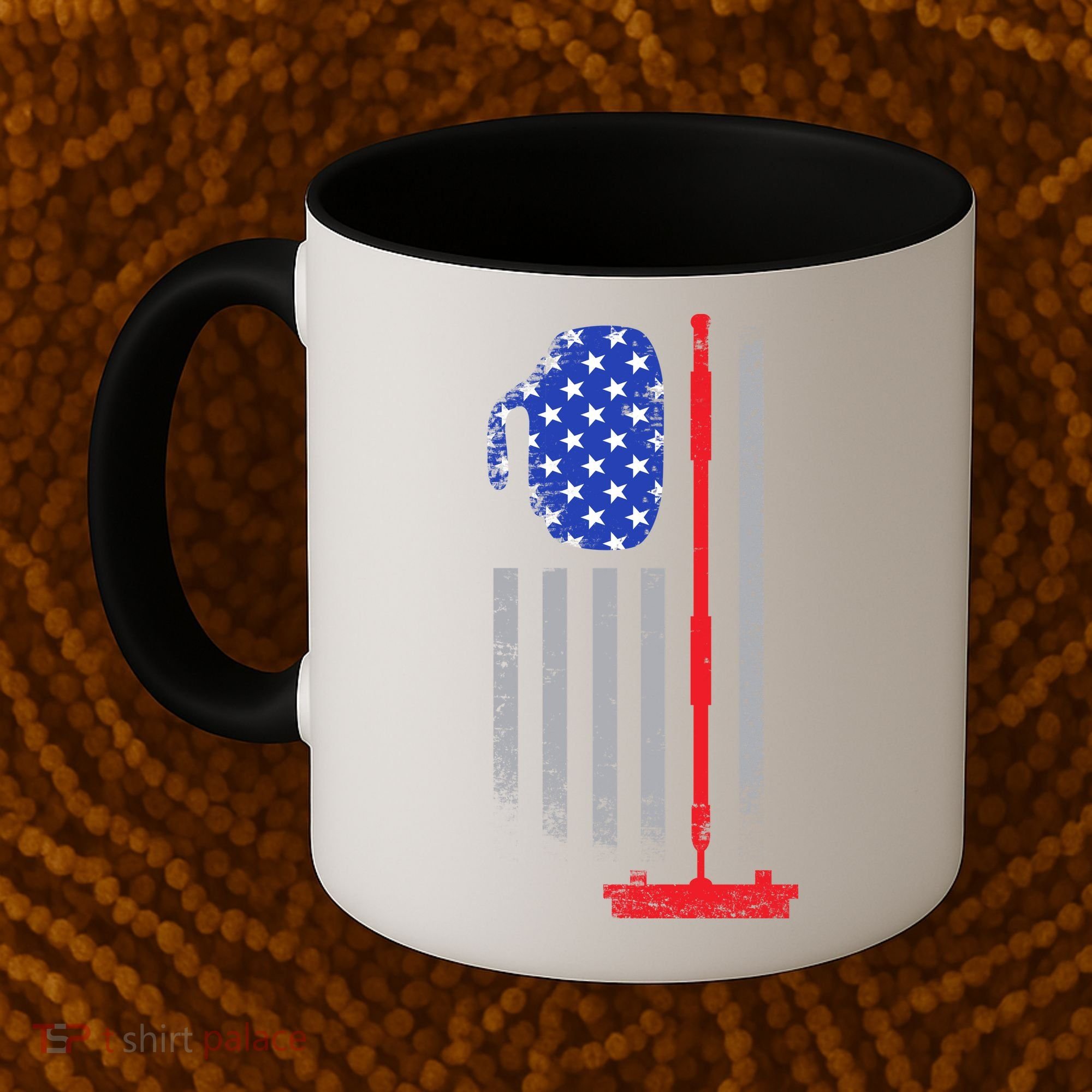 USA Curling Flag Coffee Mug