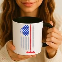 USA Curling Flag Coffee Mug thumb 3