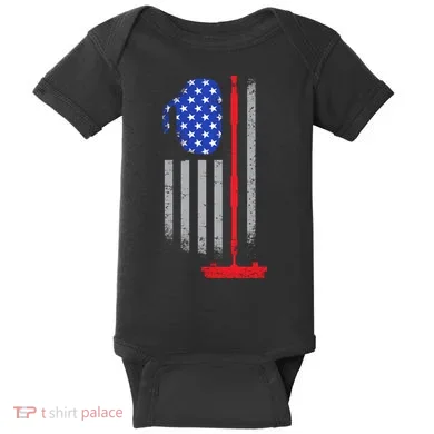 USA Curling Flag Baby Bodysuit