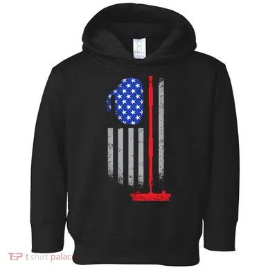 USA Curling Flag Toddler Hoodie