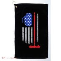 USA Curling Flag Golf Towel thumb 0