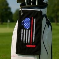 USA Curling Flag Golf Towel thumb 2