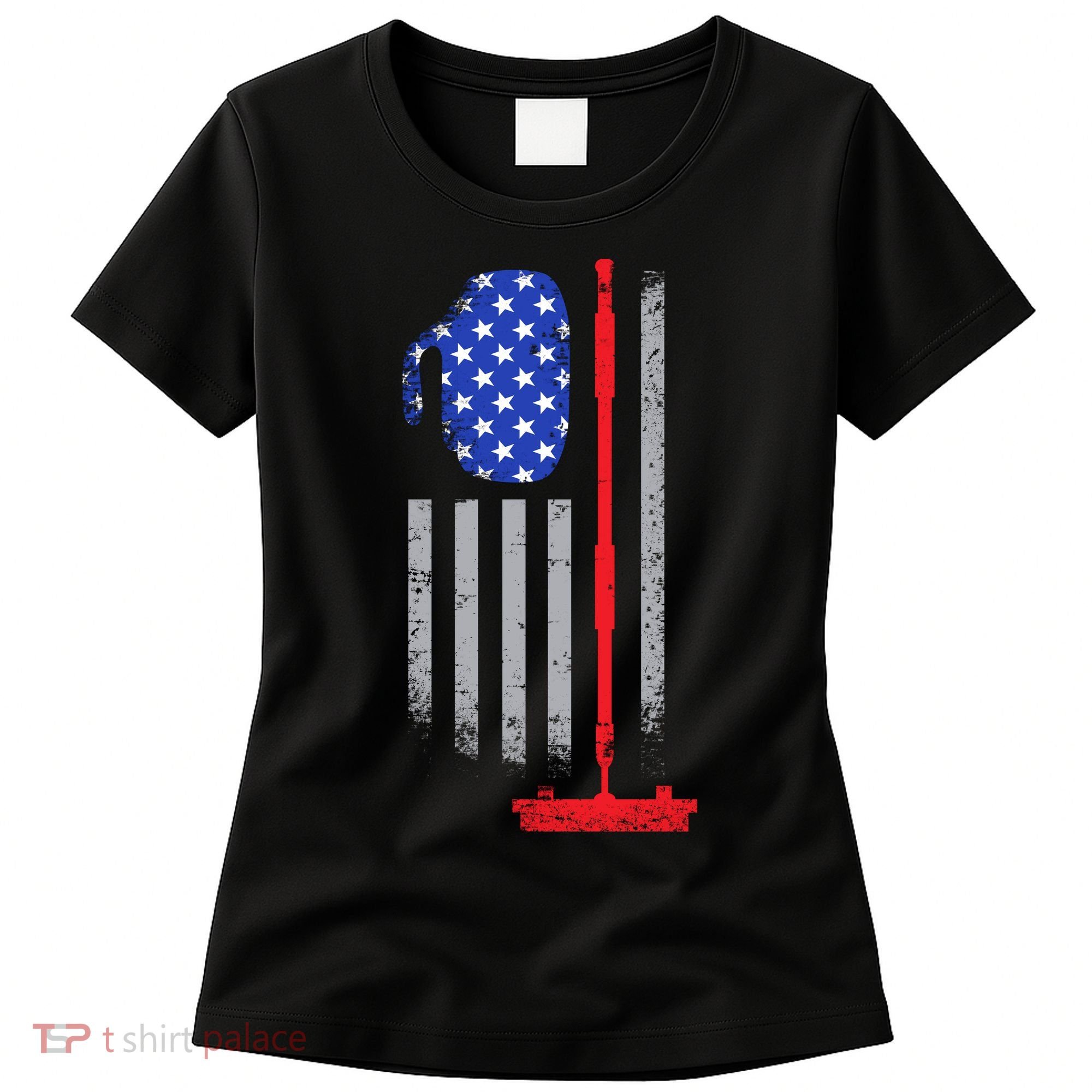 USA Curling Flag Women's T-Shirt
