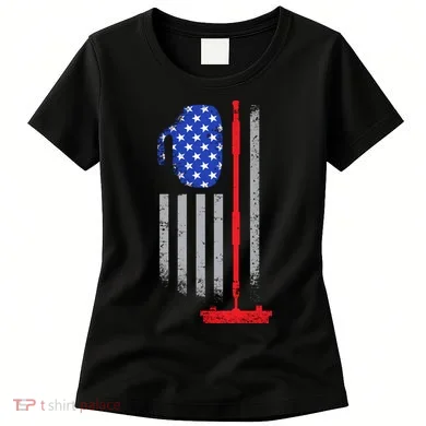 USA Curling Flag Women's T-Shirt