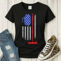 USA Curling Flag Women's T-Shirt thumb 3