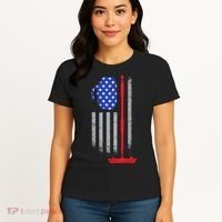 USA Curling Flag Women's T-Shirt thumb 4