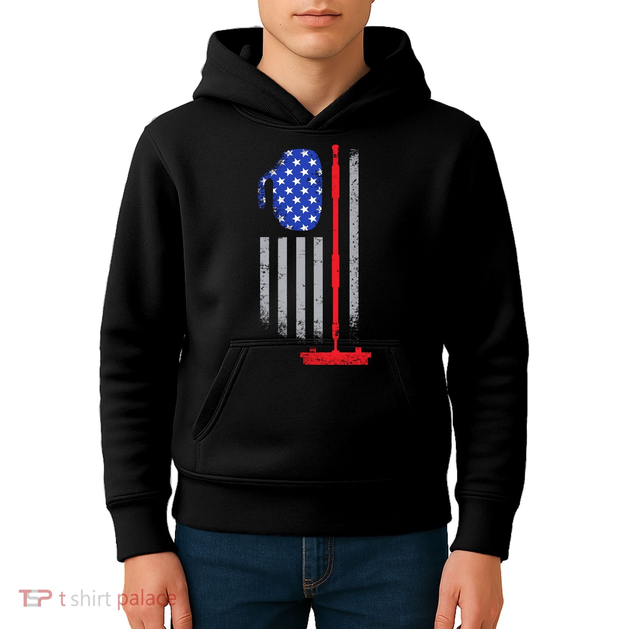 USA Curling Flag Kids Hoodie