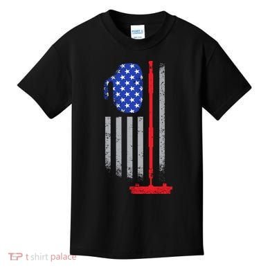 USA Curling Flag Kids T-Shirt