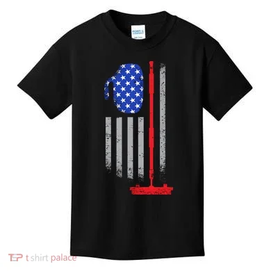 USA Curling Flag Kids T-Shirt