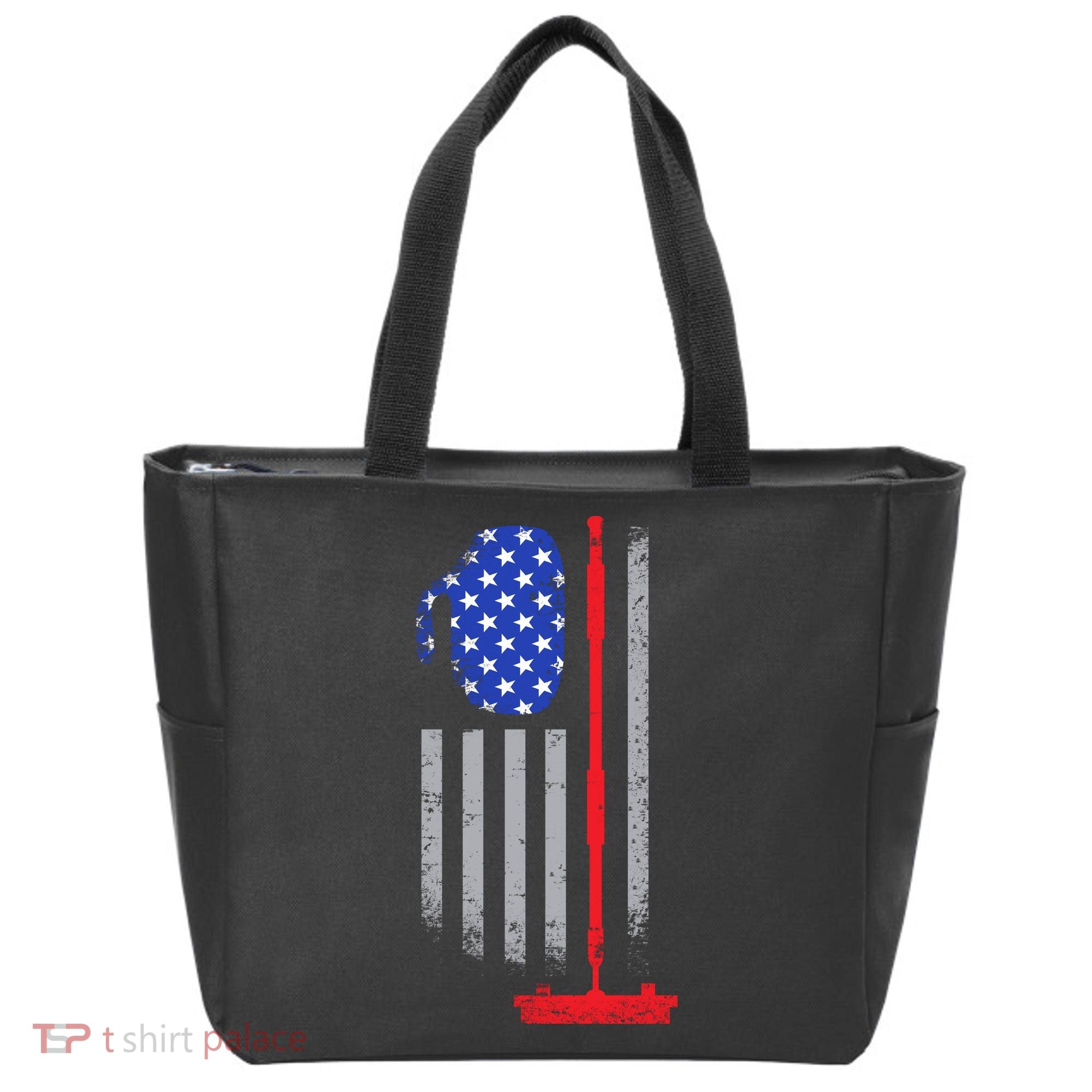 USA Curling Flag Tote Bag