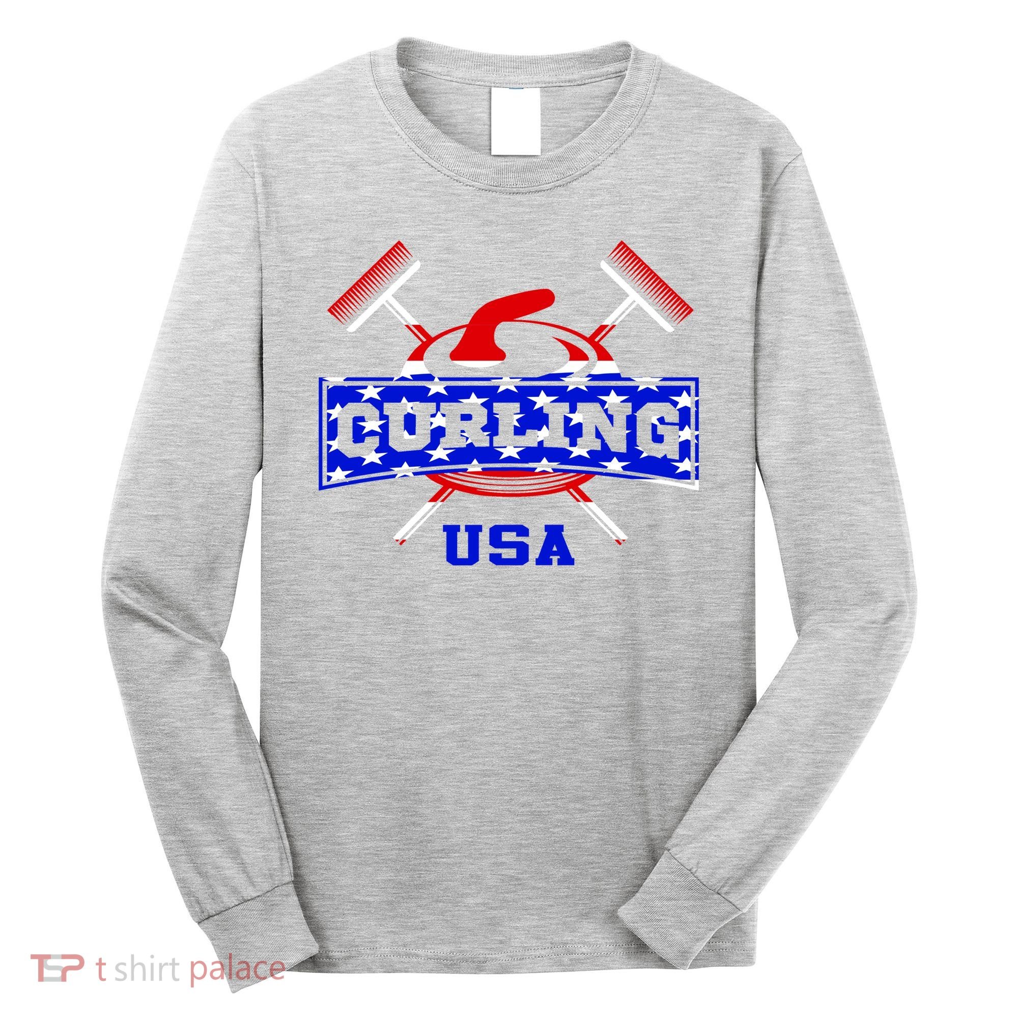 USA Curling Team Champs Winter Sports Games Long Sleeve Shirt