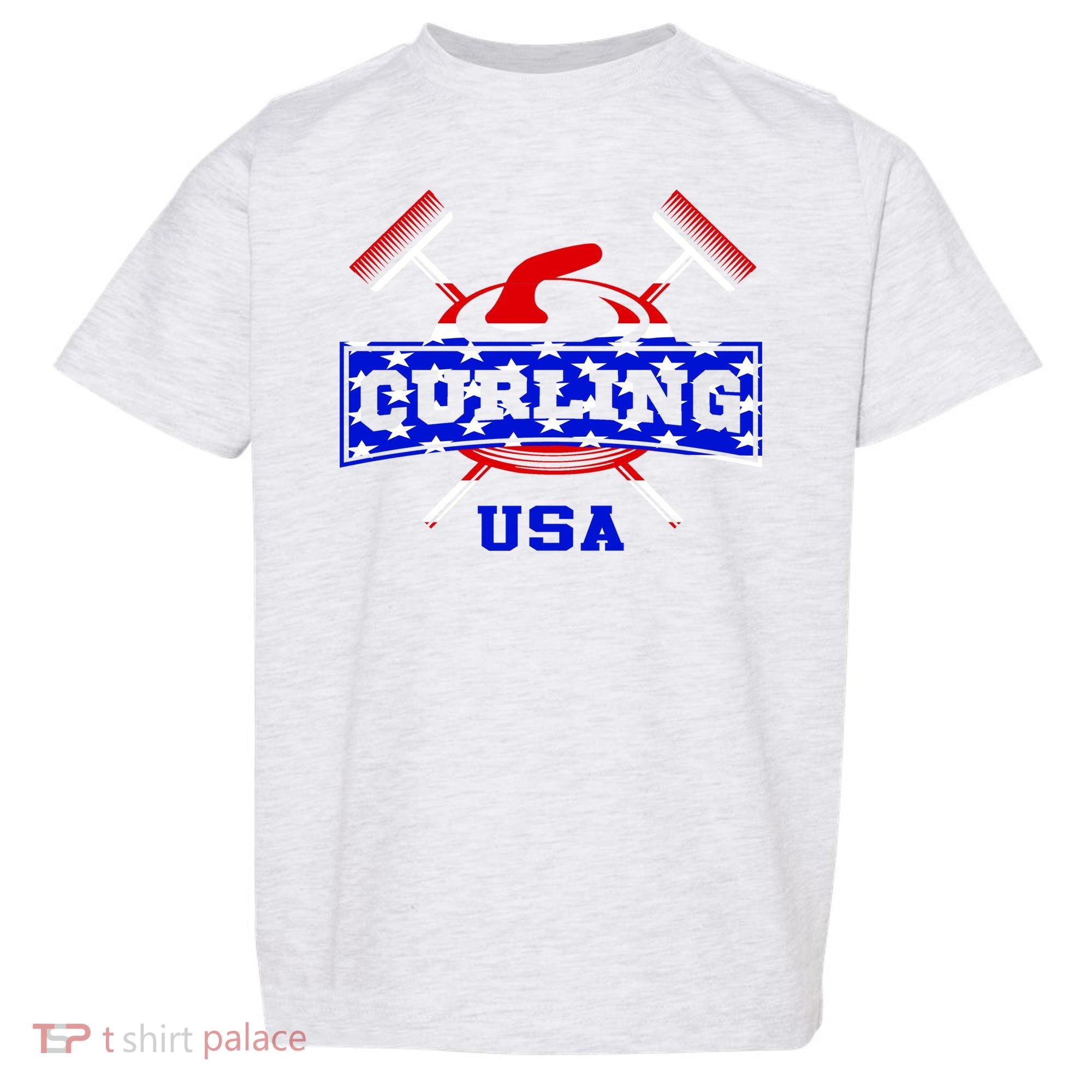 USA Curling Team Champs Winter Sports Games Toddler T-Shirt