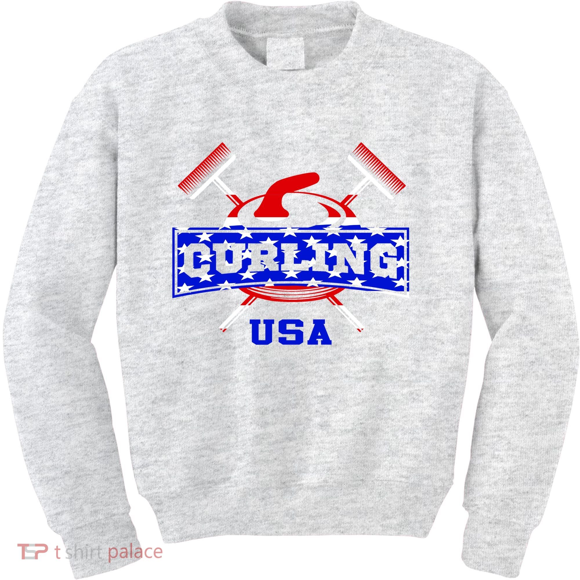 USA Curling Team Champs Winter Sports Games Kids Sweatshirt