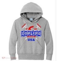 USA Curling Team Champs Winter Sports Games Kids Hoodie thumb 0