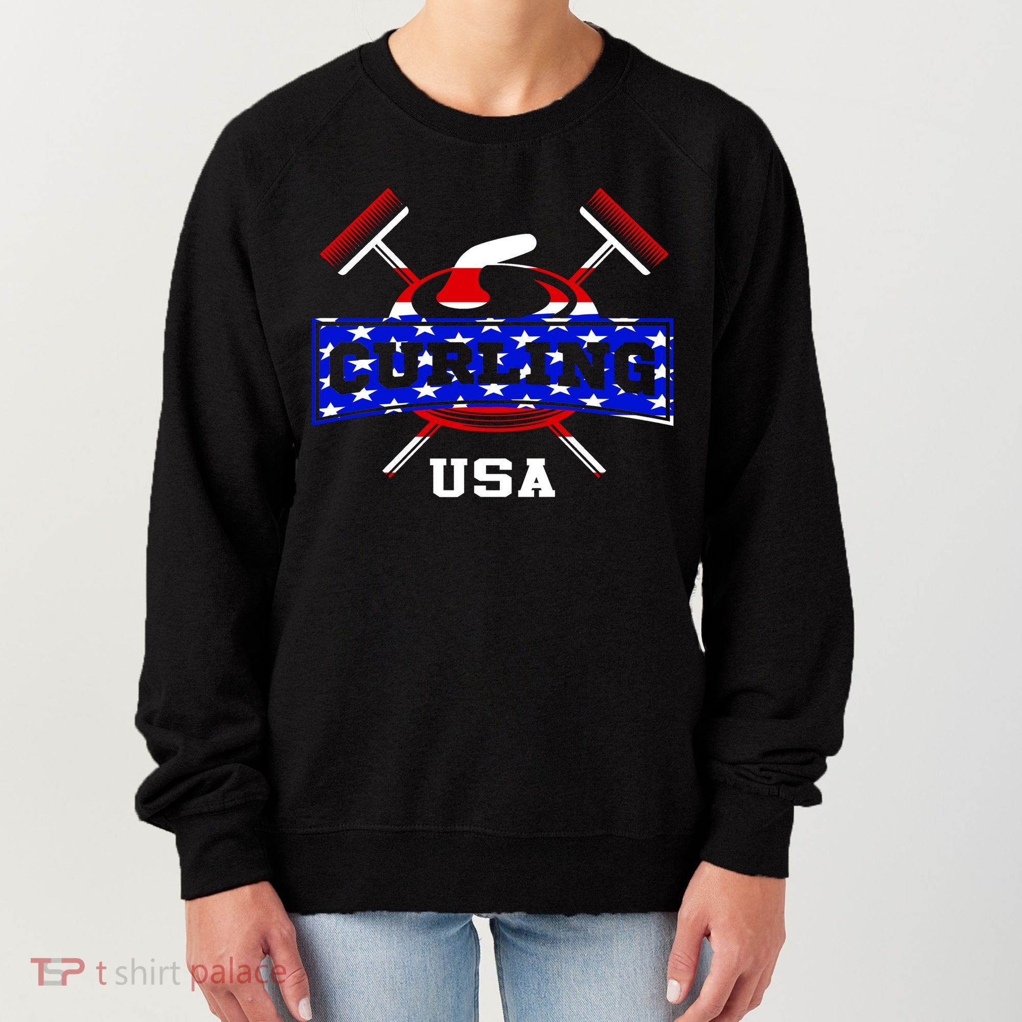 USA Curling Team Champs Winter Sports Games Women's Sweatshirt