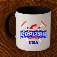 USA Curling Team Champs Winter Sports Games Coffee Mug thumb 2