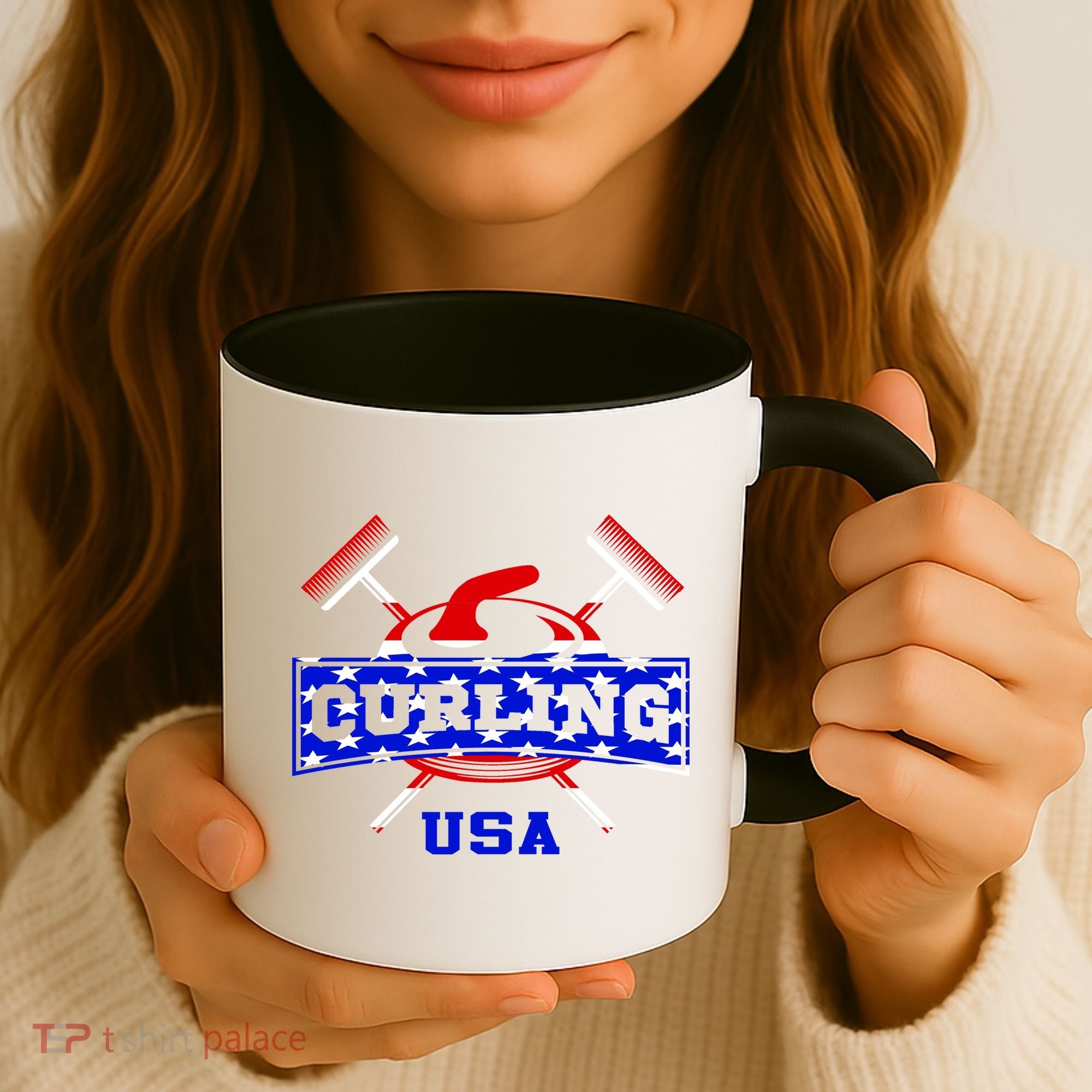 USA Curling Team Champs Winter Sports Games Coffee Mug