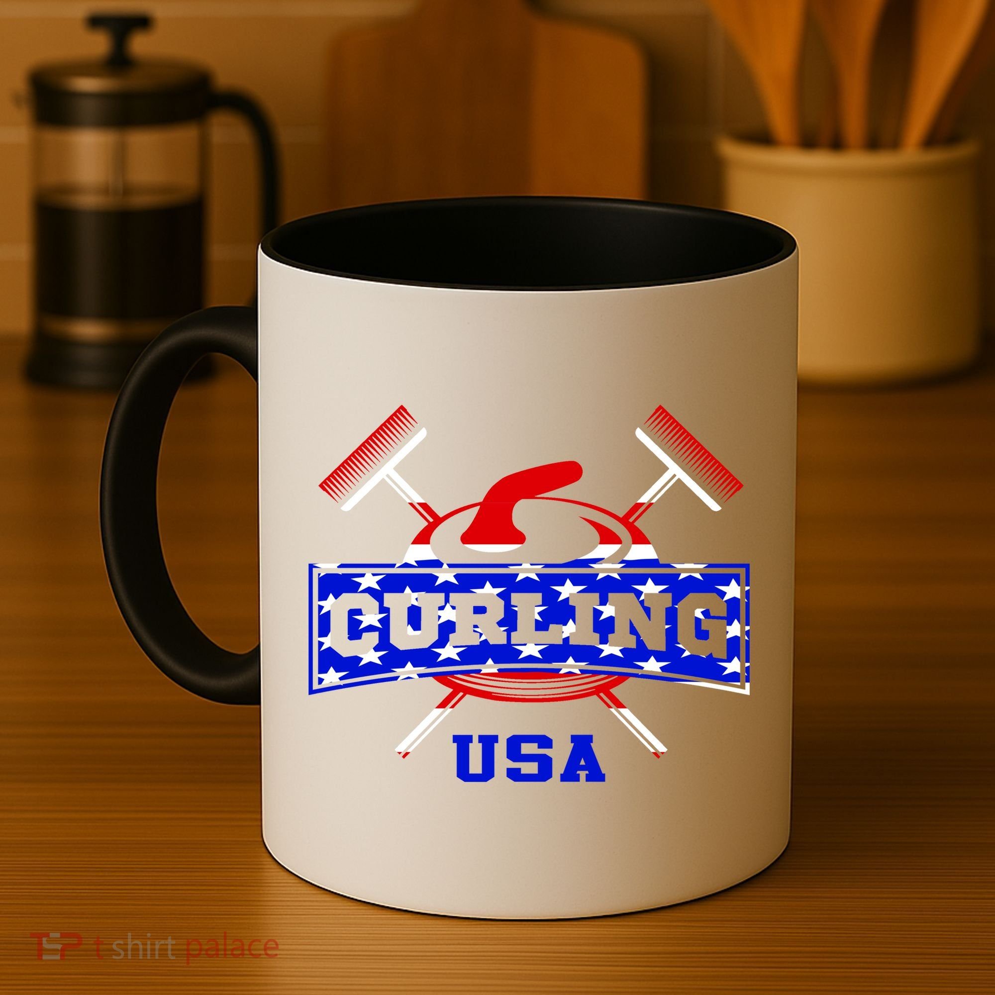 USA Curling Team Champs Winter Sports Games Coffee Mug