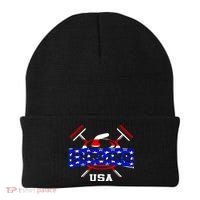 USA Curling Team Champs Winter Sports Games Beanie thumb 0