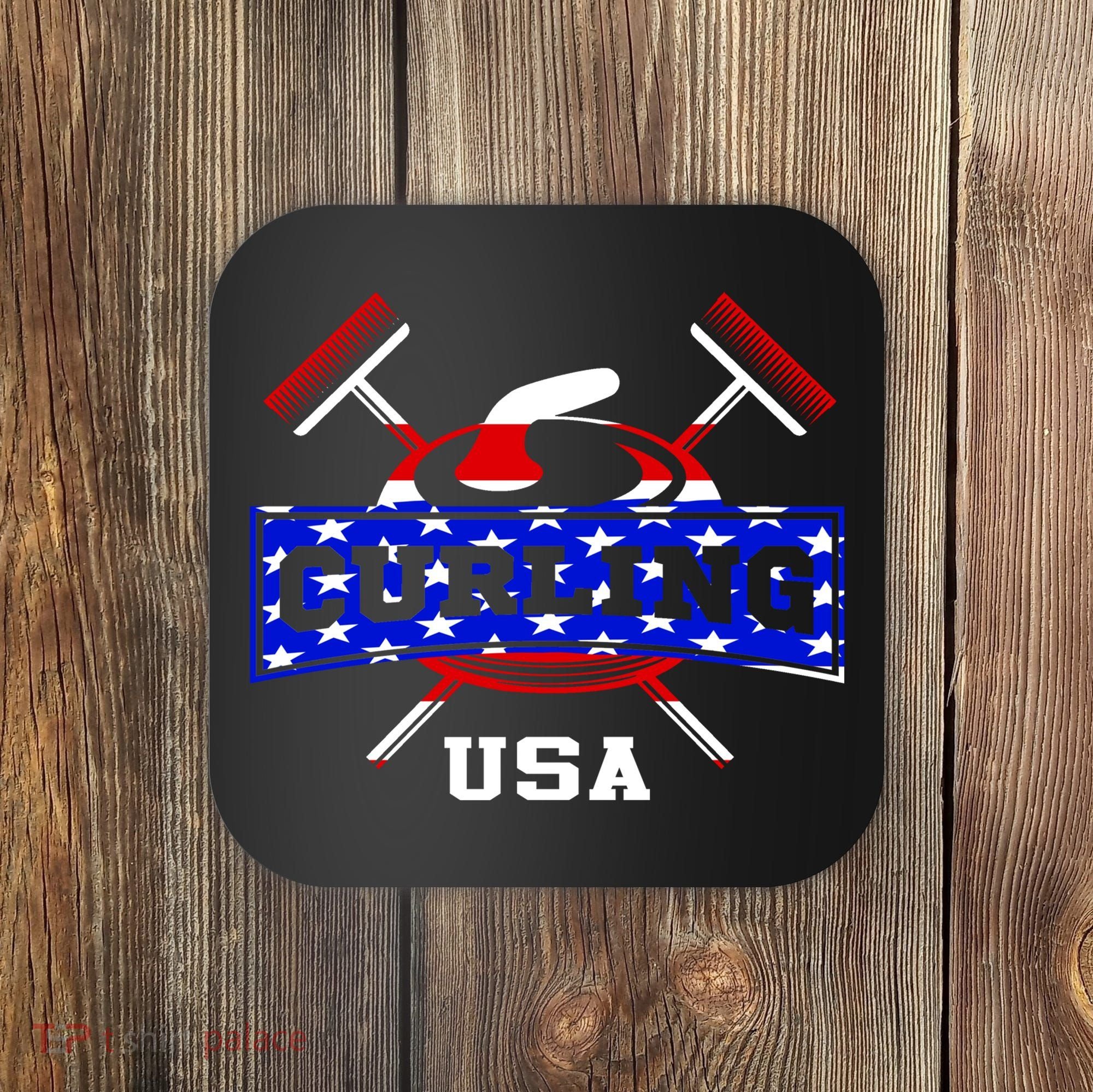 USA Curling Team Champs Winter Sports Games Coaster