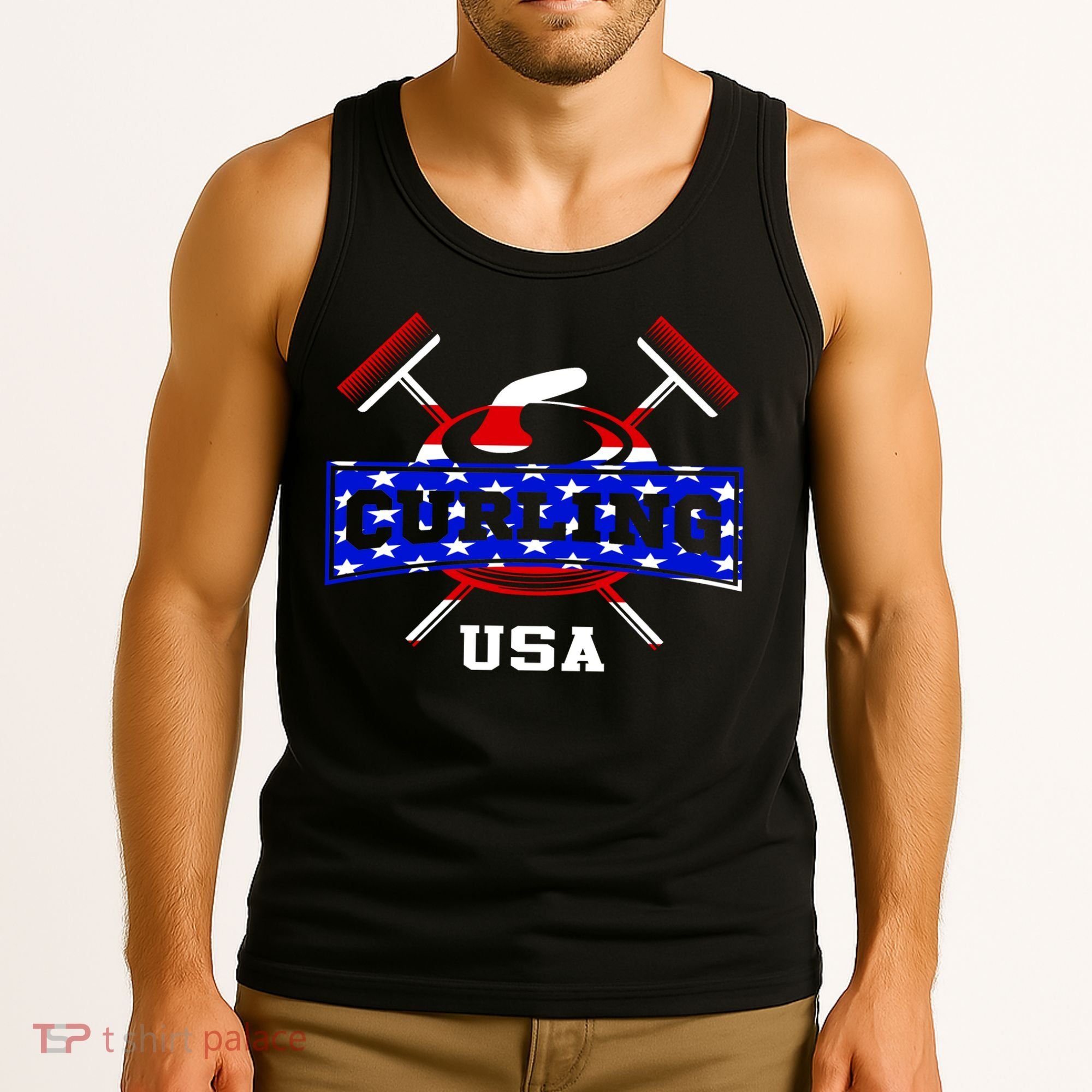 USA Curling Team Champs Winter Sports Games Tank Top