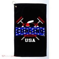 USA Curling Team Champs Winter Sports Games Golf Towel thumb 0