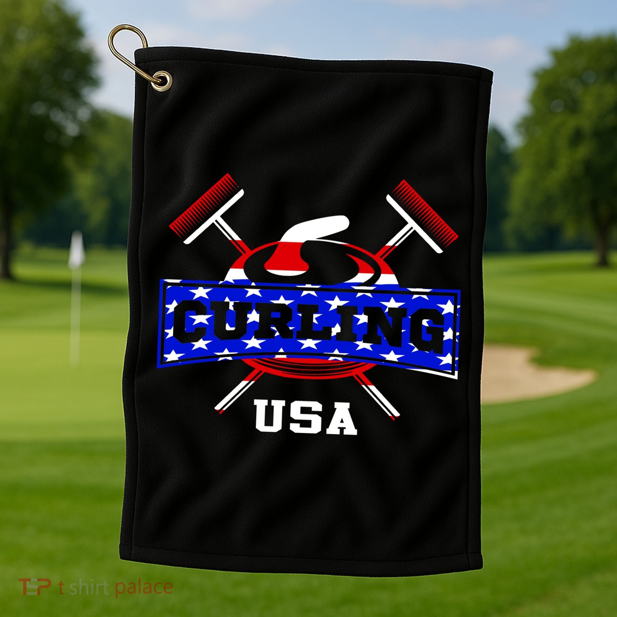 USA Curling Team Champs Winter Sports Games Golf Towel