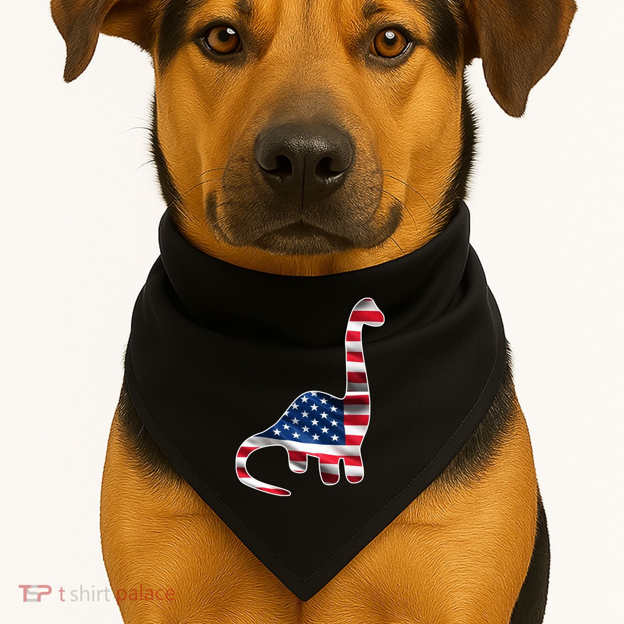 USA Dinosaur American Flag USA-Made Doggie Bandana