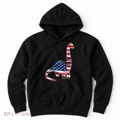 USA Dinosaur American Flag Hoodie