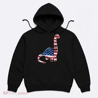 USA Dinosaur American Flag Hoodie thumb 0
