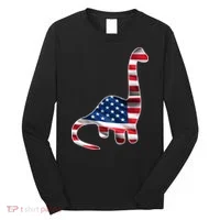 USA Dinosaur American Flag Long Sleeve Shirt thumb 0