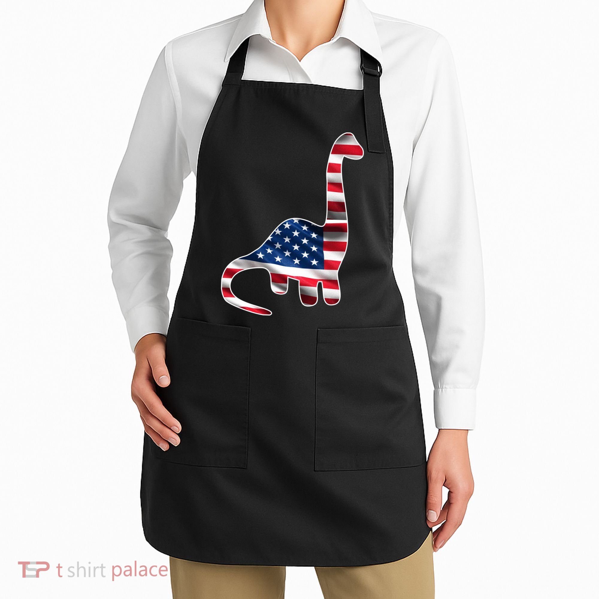 USA Dinosaur American Flag Apron