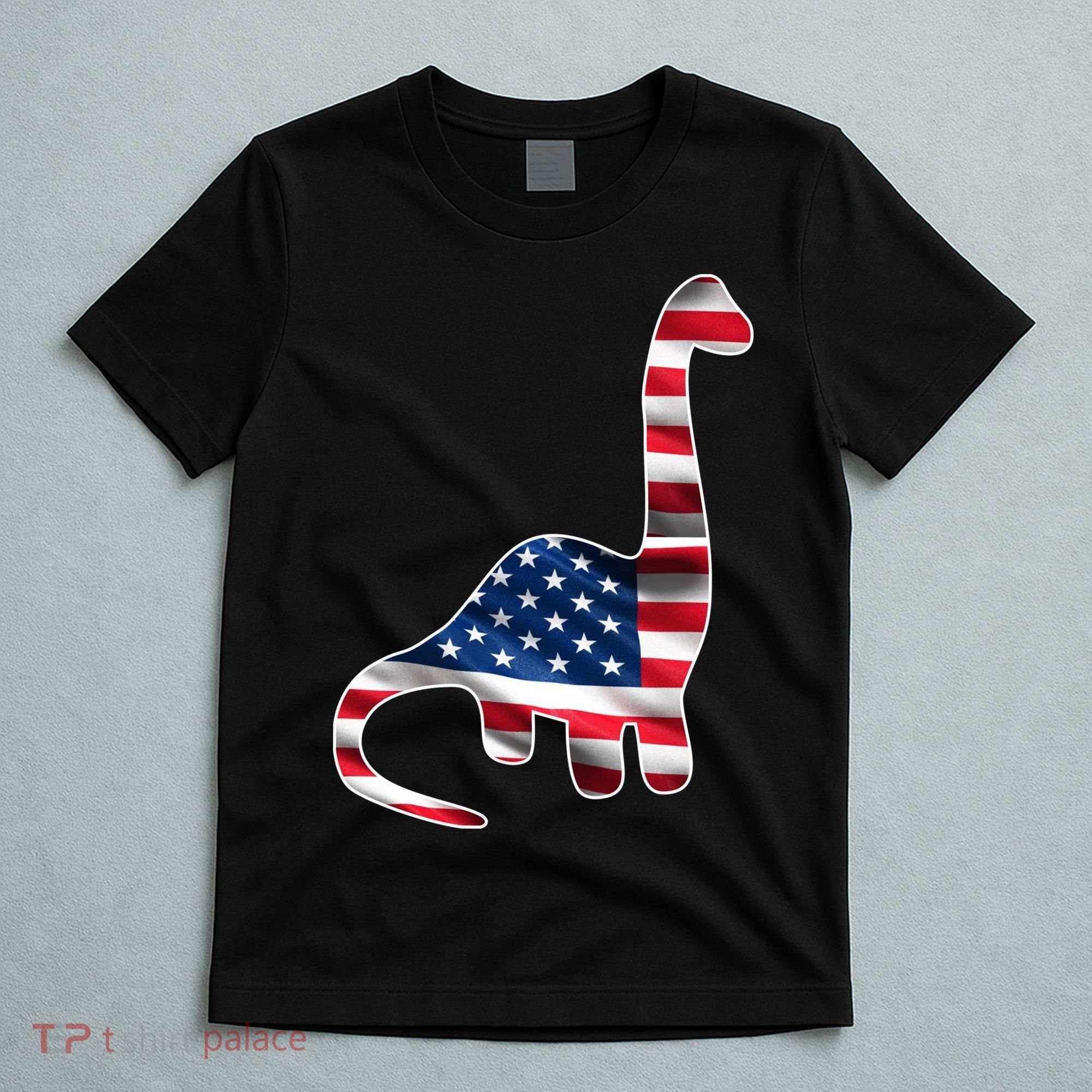 USA Dinosaur American Flag T-Shirt