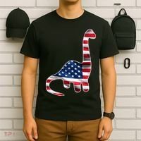 USA Dinosaur American Flag T-Shirt thumb 6