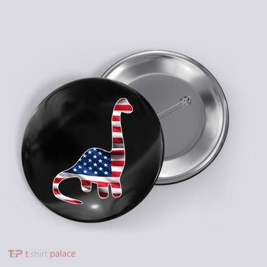 USA Dinosaur American Flag Button