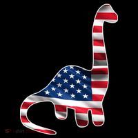 USA Dinosaur American Flag Button thumb 1