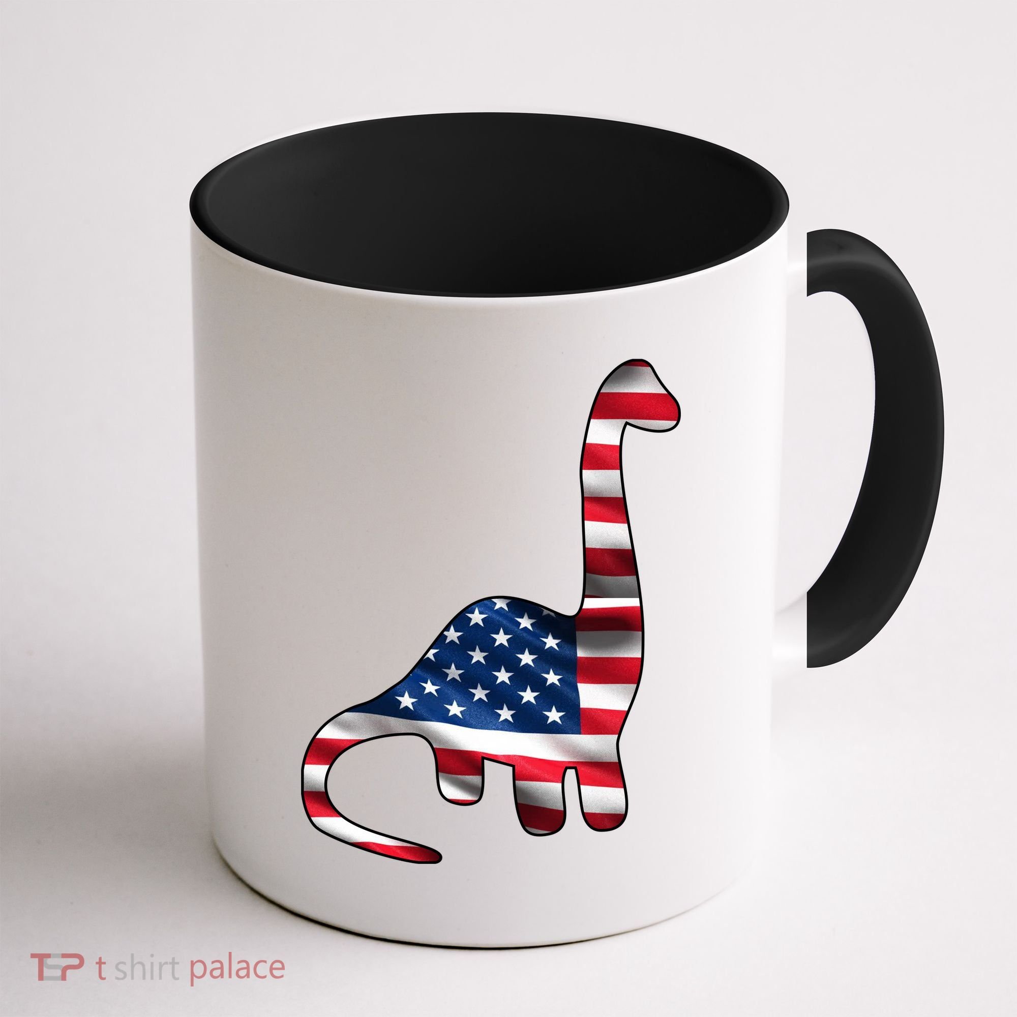 USA Dinosaur American Flag Coffee Mug