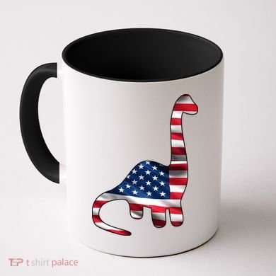 USA Dinosaur American Flag Coffee Mug