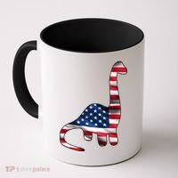 USA Dinosaur American Flag Coffee Mug thumb 0