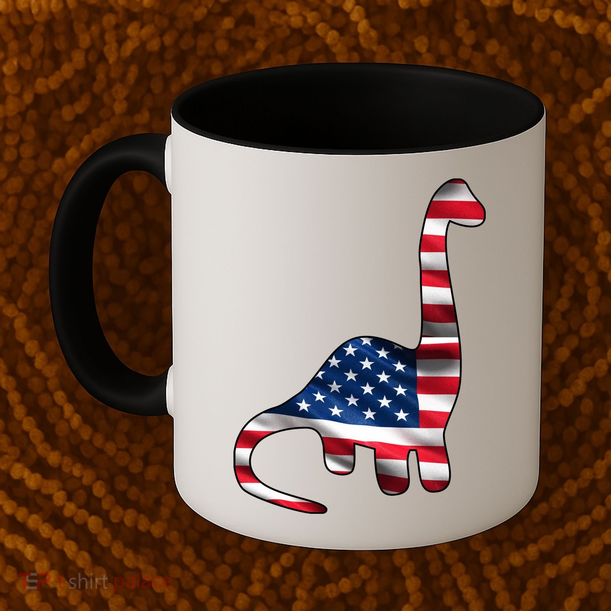 USA Dinosaur American Flag Coffee Mug