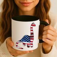 USA Dinosaur American Flag Coffee Mug thumb 3