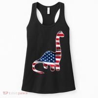 USA Dinosaur American Flag Women's Tank Top thumb 0