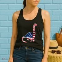 USA Dinosaur American Flag Women's Tank Top thumb 2